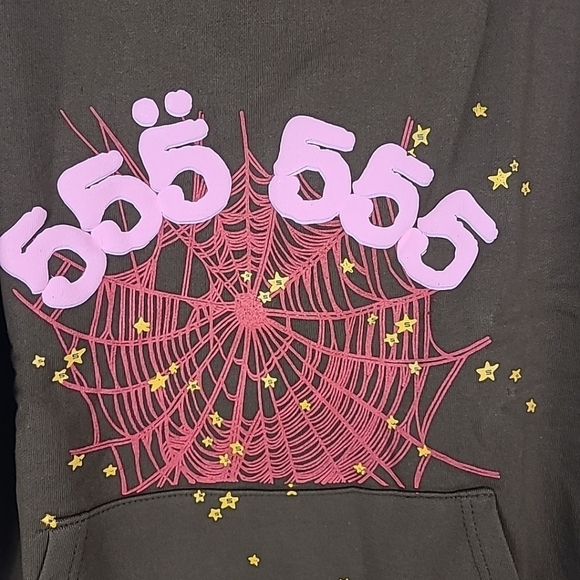NEW Sp5der Worldwide Coffee Angel Number 555 Web Hoodie Size S - Picture 2 of 4